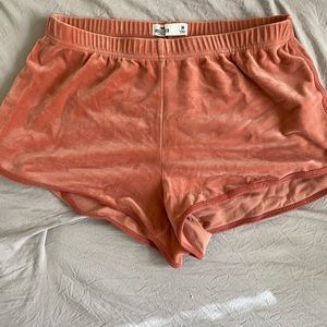 pink velvet shorts